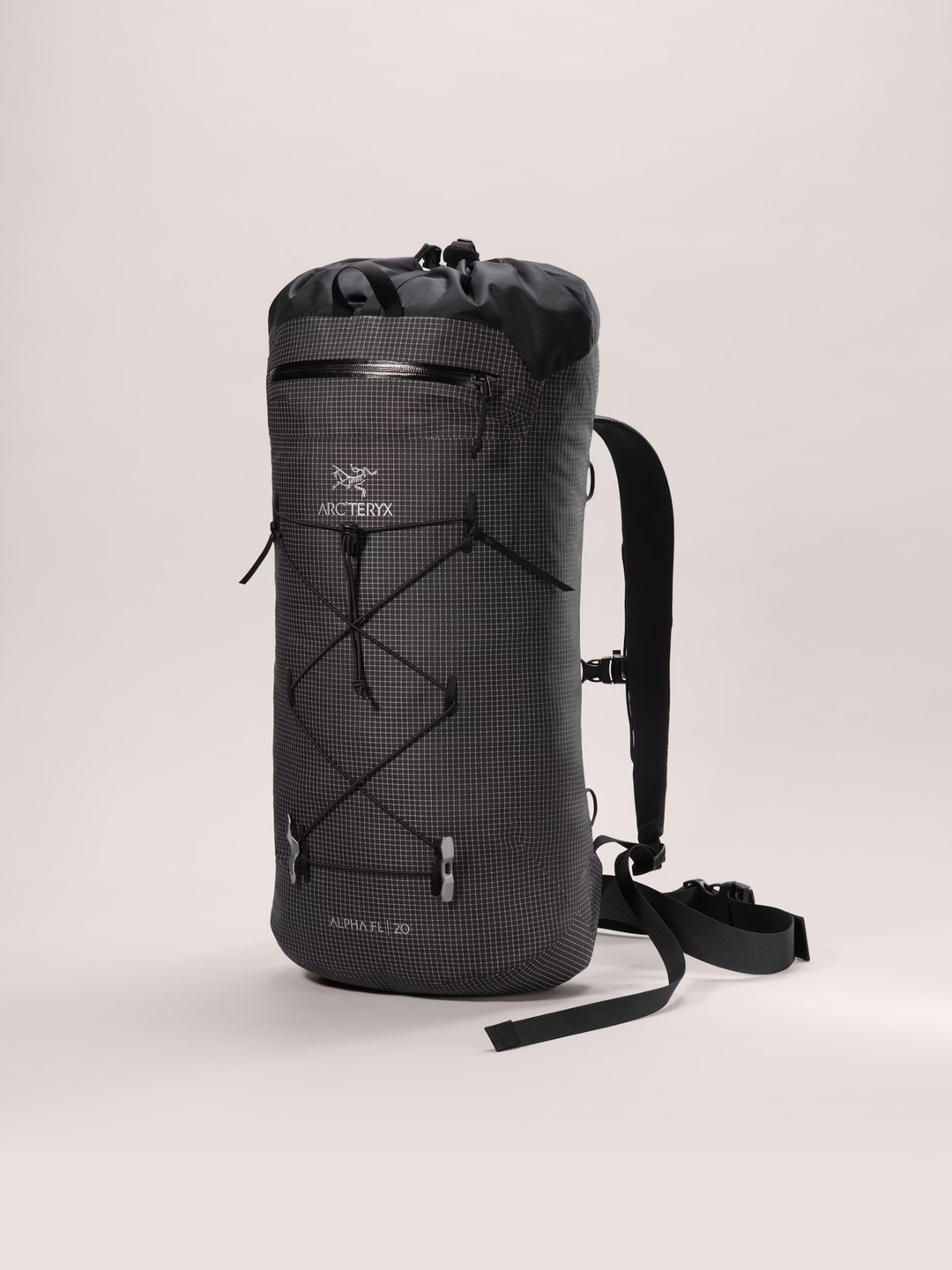 Alpha FL 20 Backpack in black with minimalist design and durable material.