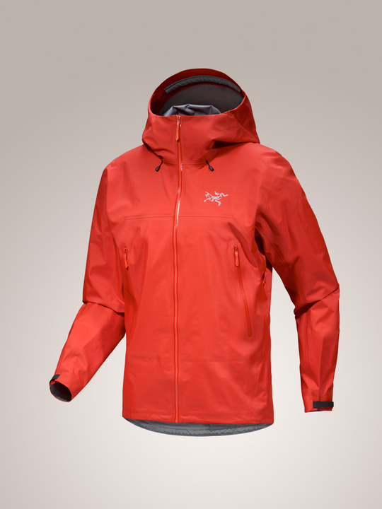 Red Beta SL Jacket M with hood, lightweight, waterproof, windproof, breathable, featuring GORE-TEX ePE and C-KNIT technology.