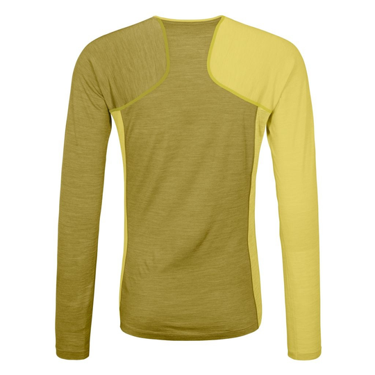 Long-sleeve cooling merino shirt for challenging mountain hikes.