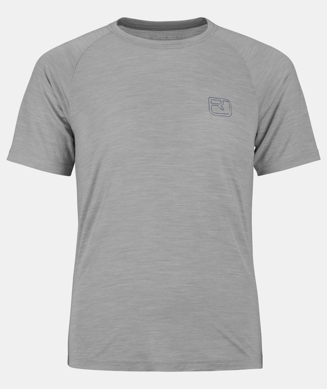 150 Cool Ballpen TS women's t-shirt in grey, made from Merino wool, Tencel, and polyamide, featuring sporty design and subtle mountain print.