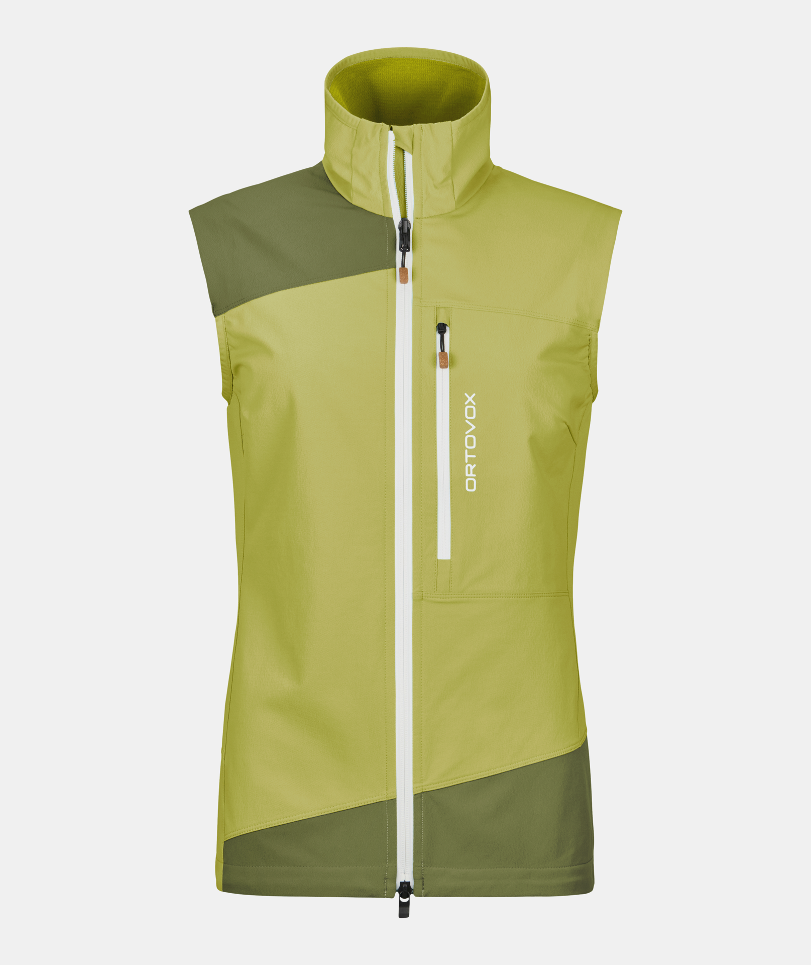 Gilet Pala Light Vest da donna per arrampicata alpina, resistente e traspirante con lana Merino e inserti protettivi.