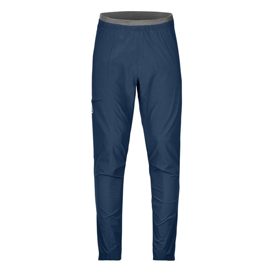 Men's Piz Selva Pants in blue, lightweight and stretchable for summer hiking.