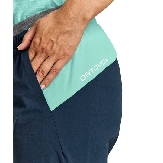 Lightweight Piz Selva Pants with stretch waistband and knee articulation.