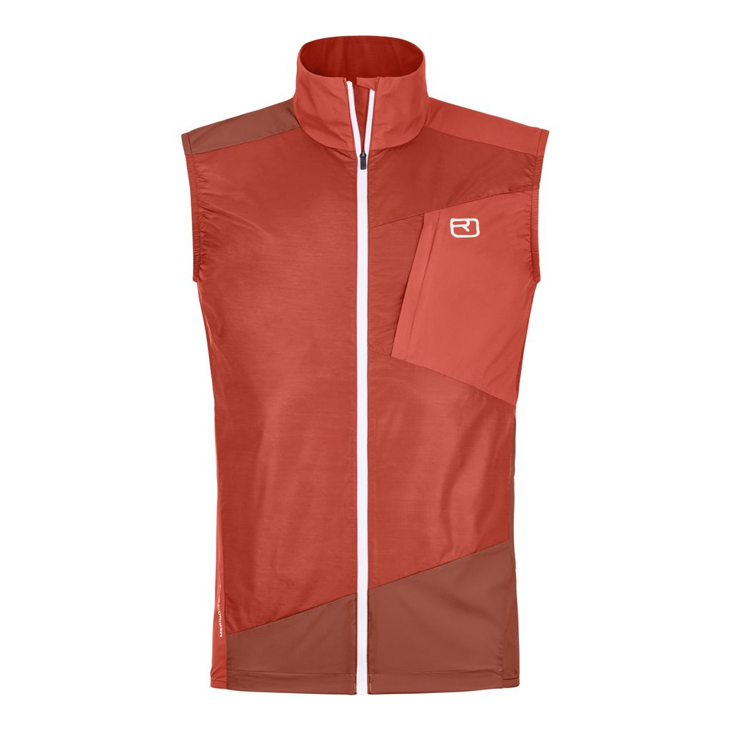 Ultralight windbreaker vest for alpine adventures, featuring Merino wool, compact design, and water-repellent fabric.