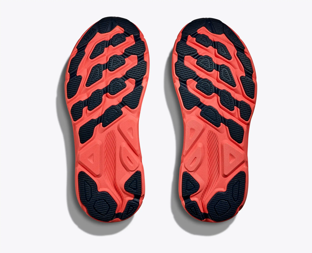 Sole pattern of Clifton 9 GTX running shoes with enhanced traction design.