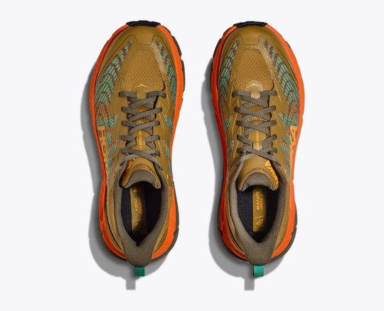 Trail running shoes Mafate Speed 4 with breathable jacquard mesh, PROFLY midsole, and Vibram Megagrip.

