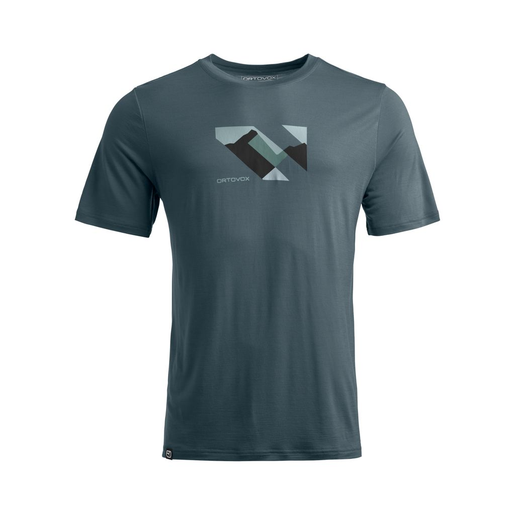 Cool Landscape TS M versatile Merino wool t-shirt, lightweight with TENCEL™ Lyocell for moisture regulation and odor prevention, ideal for mountain sports.
