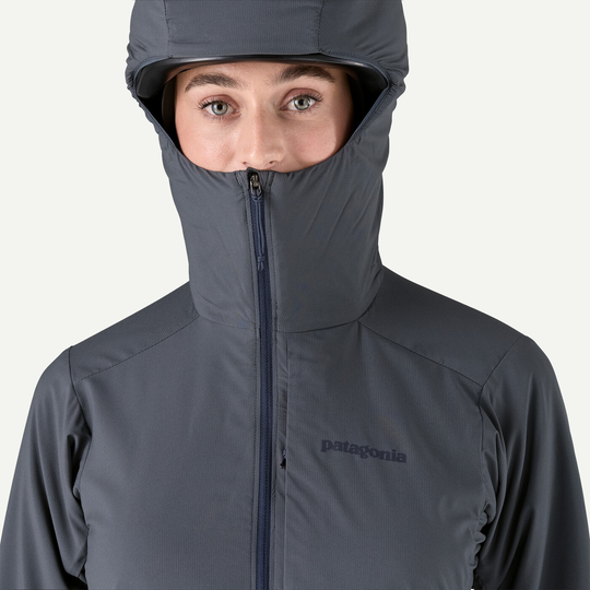 W's Nano-Air Ultralight Full-Zip Hoody with breathable and flexible design for high-impact activities in cold climates.