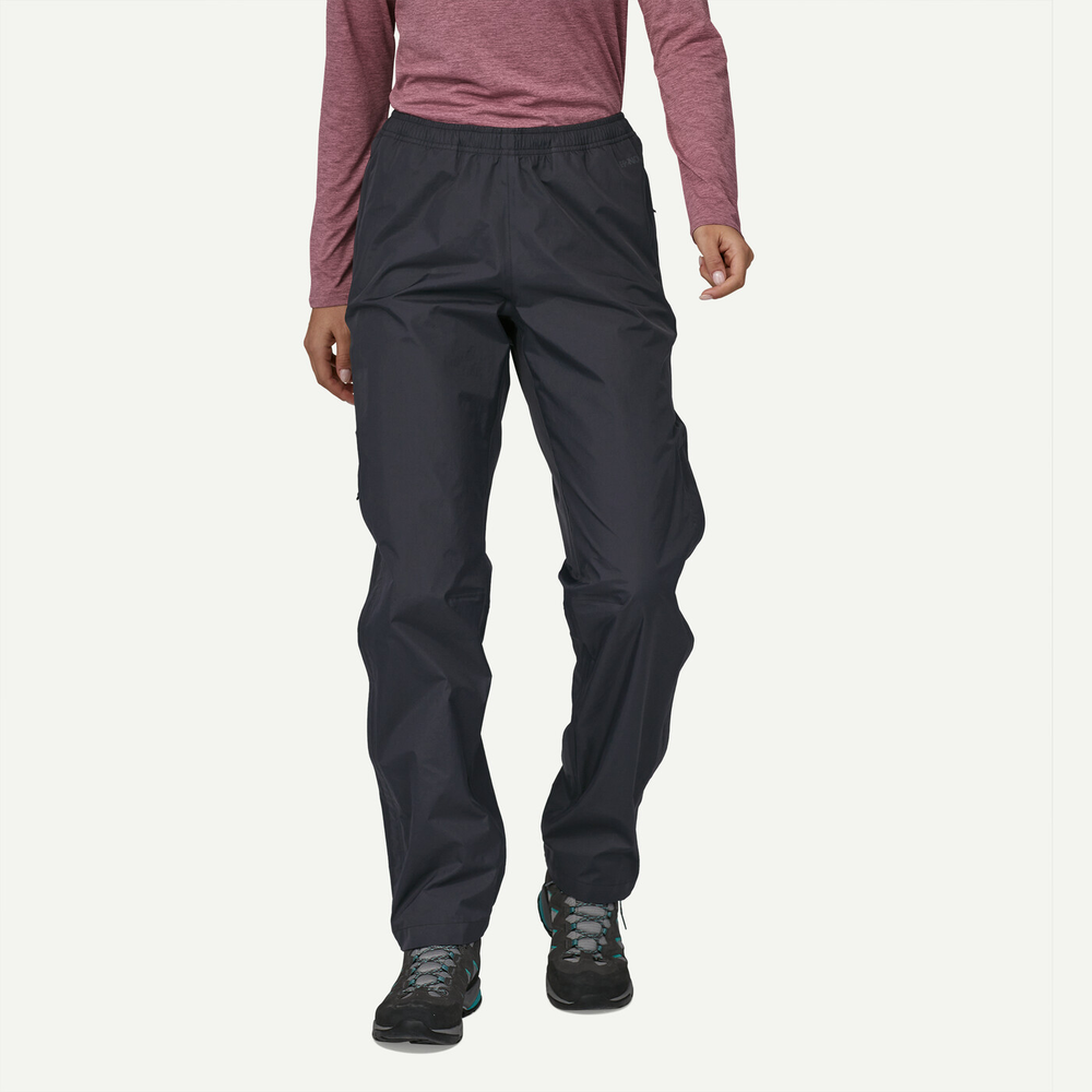 Torrentshell 3L Rain Pants (Reg), waterproof, breathable, black, Fair Trade Certified, person wearing.