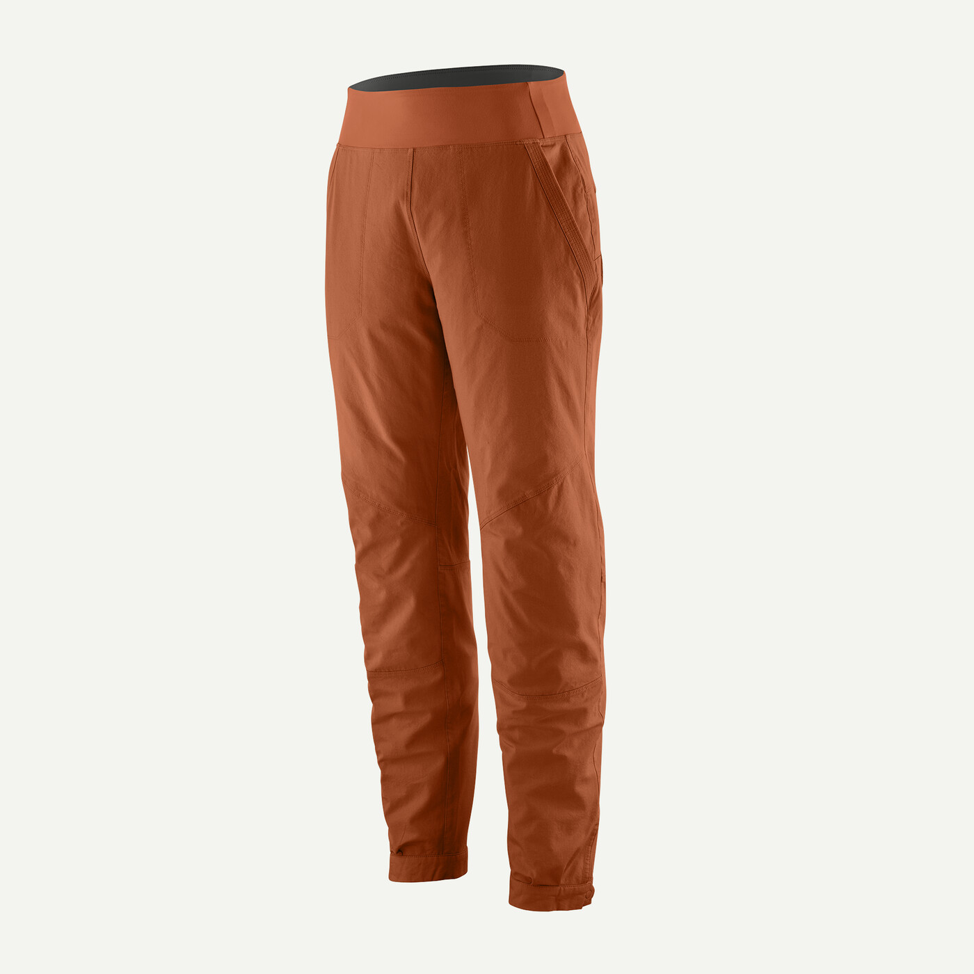 W's Caliza Rock Pants made of breathable, stretchy cotton blend with adjustable hems and Fair Trade Certified production.