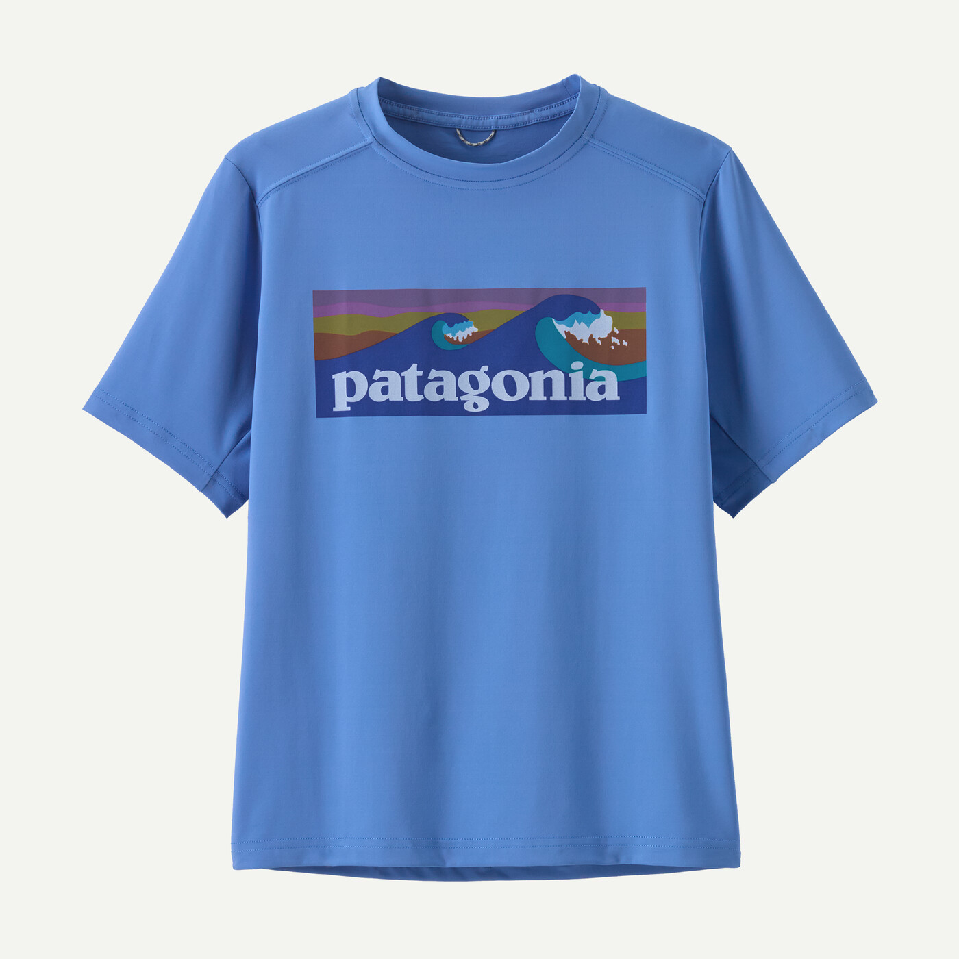 K's Cap Sw T-Shirt for kids in blue, featuring quick-drying and stretchy fabric made of 84% recycled polyester and 16% elastane for optimal comfort and movement.