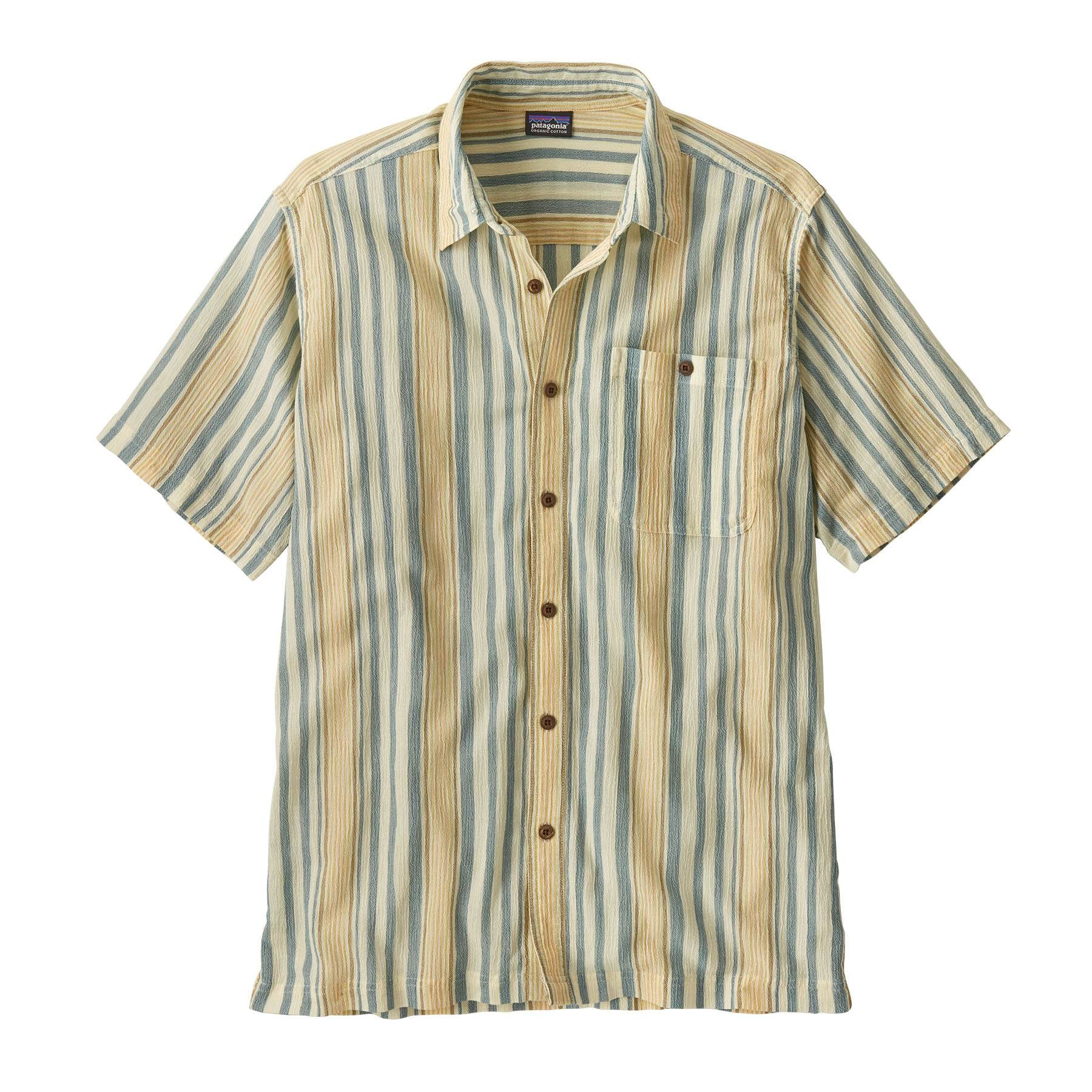 M's AC Shirt Camicia leggera in cotone organico a righe, con bottoni e tasca sul petto.