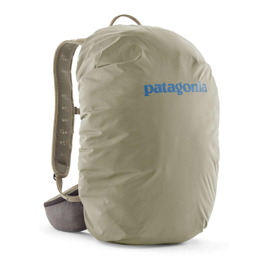 Terravia Pack 22L backpack with rain cover, breathable straps, and recycled nylon.