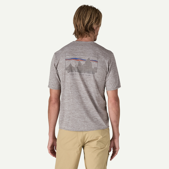 M's Cap Cool Daily Graphic Shirt with mountain design, worn by male model.