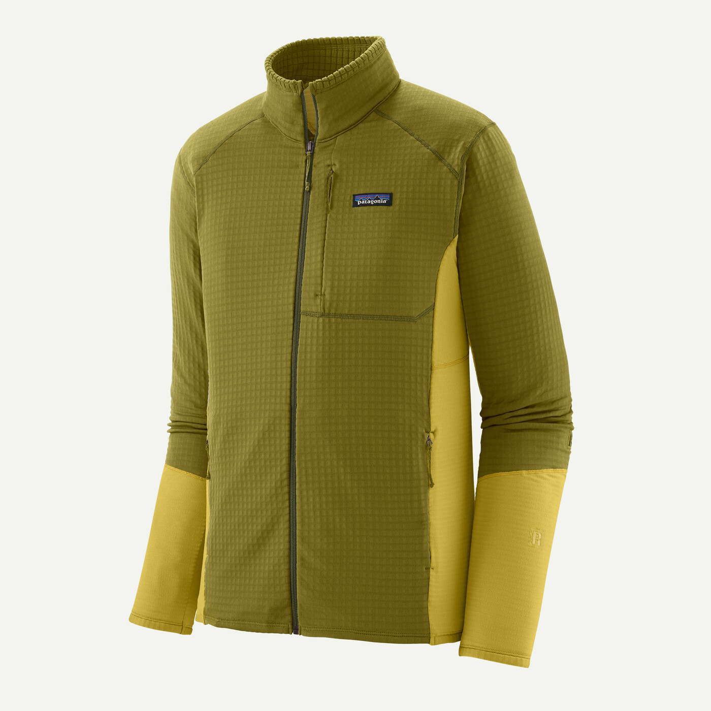 Lightweight and compressible M's R1 Jacket, versatile mid-layer for cold weather.