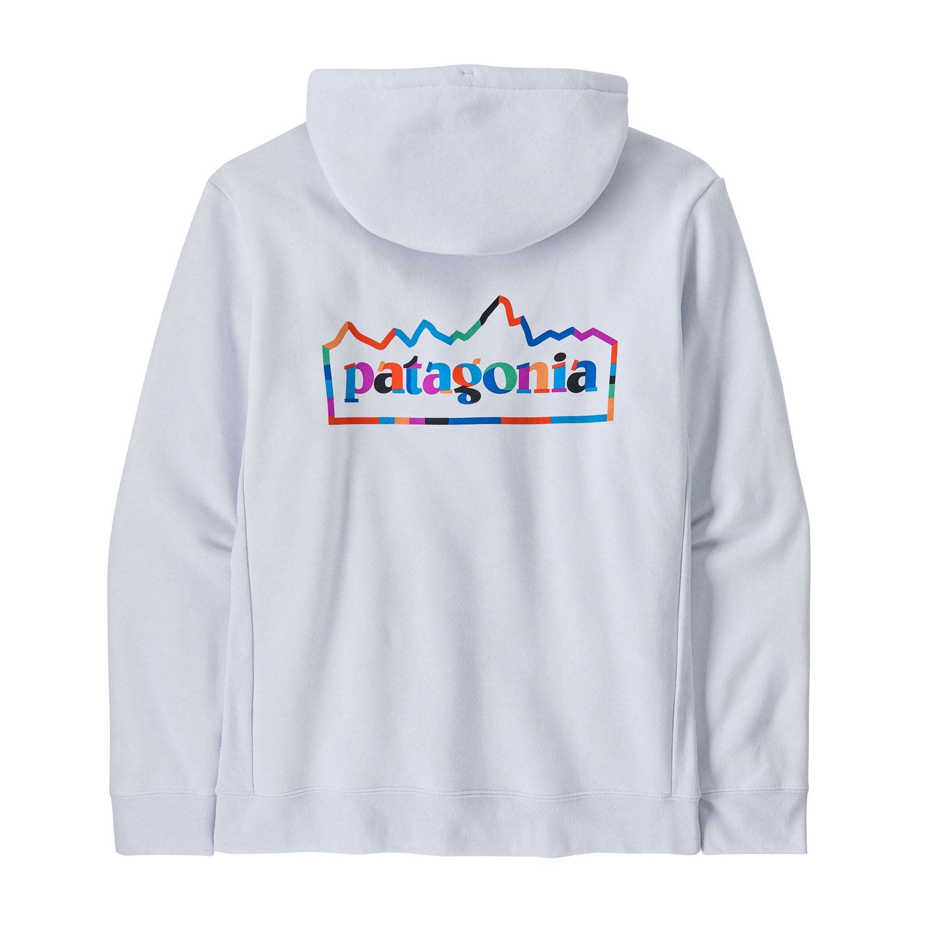 Unity Fitz Uprisal Hoody with Patagonia graphic and hood, made from recycled materials.