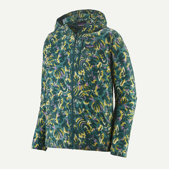 M's Houdini Jkt in recycled nylon with adjustable hood and reflective logo.
