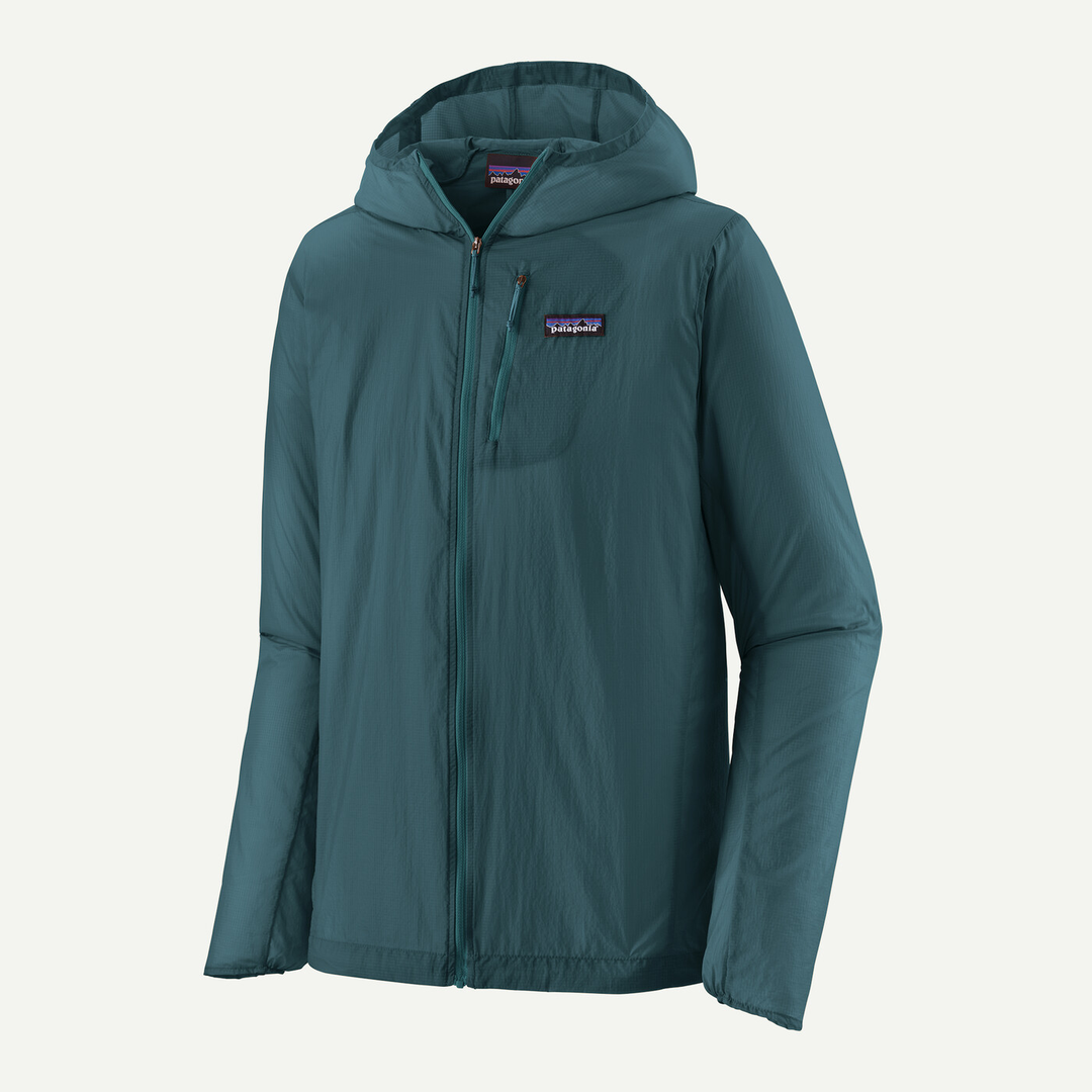 M's Houdini Jkt in recycled nylon with adjustable hood and reflective logo.