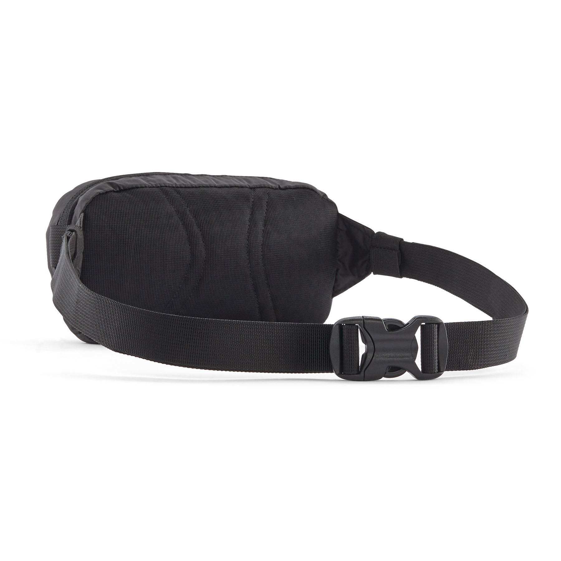 Black Terravia Mini Hip Pack with adjustable strap, lightweight and foldable design.