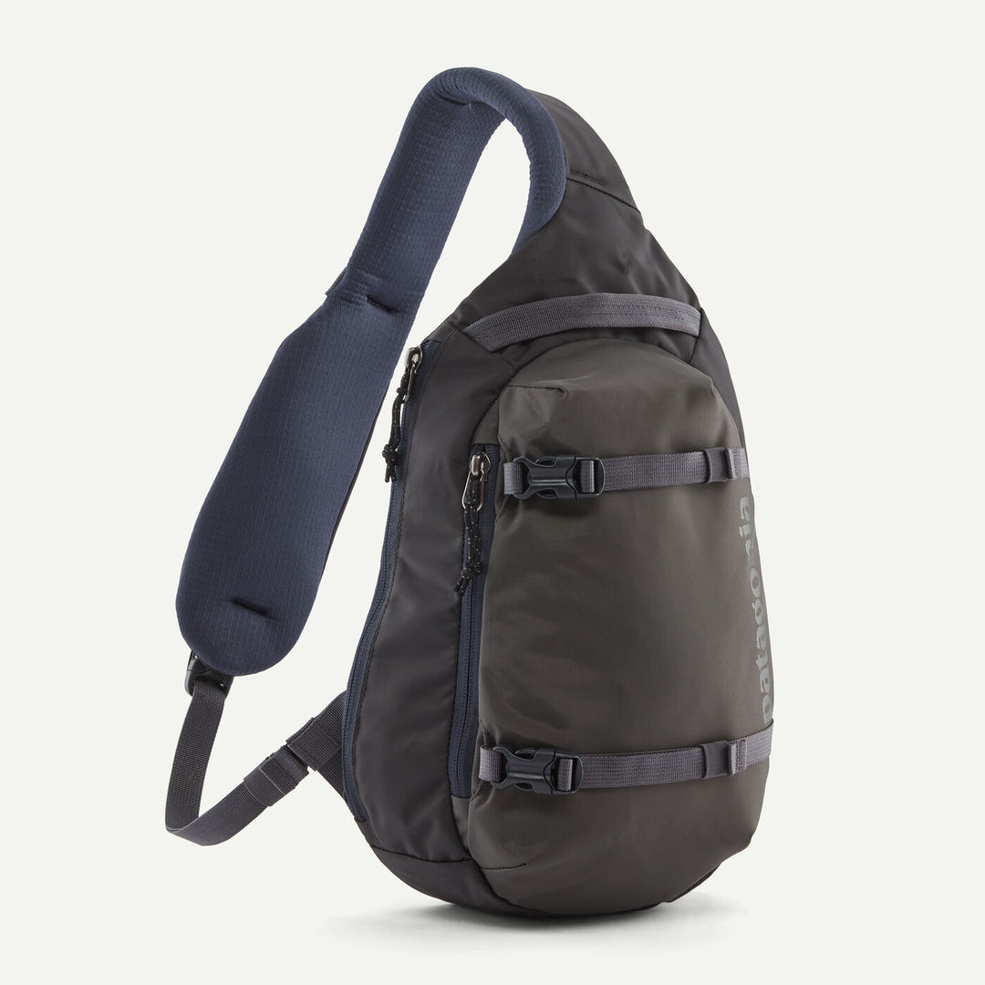 Eco-friendly Atom Sling 8L bag in recycled polyester with ergonomic design and multiple compartments.