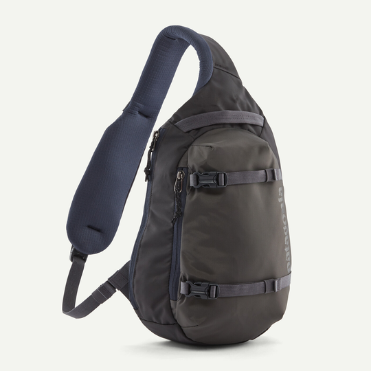 Eco-friendly Atom Sling 8L bag in recycled polyester with ergonomic design and multiple compartments.