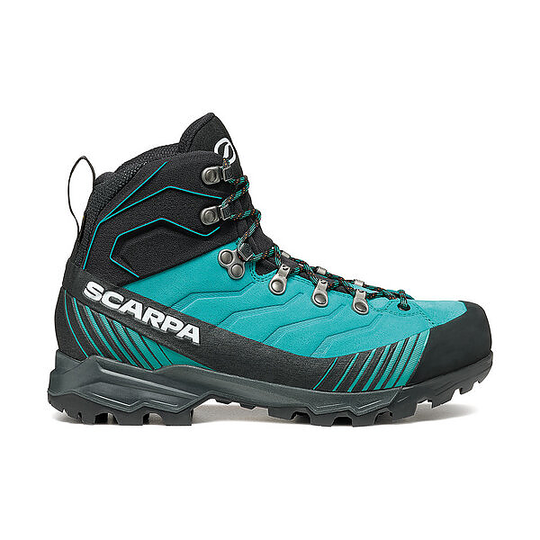 Ribelle Trk Gtx Wmn trekking boot, turquoise and black design, durable Vibram sole, waterproof GORE-TEX membrane.