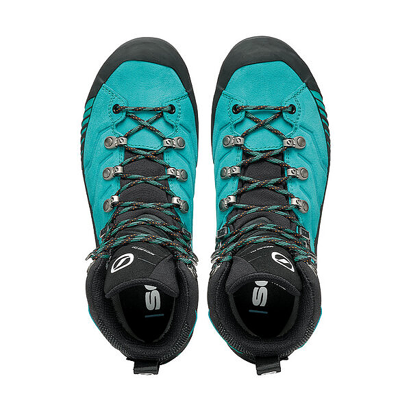 Ribelle Trk Gtx Wmn trekking boots with GORE-TEX, blue color, top view.