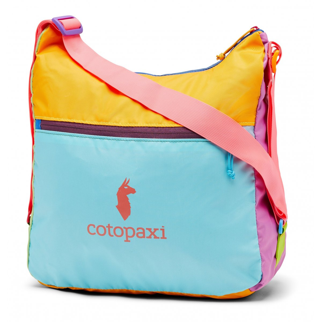 Taal Convertible Tote, Del Dia, multicolored convertible bag with adjustable strap and zip closure.