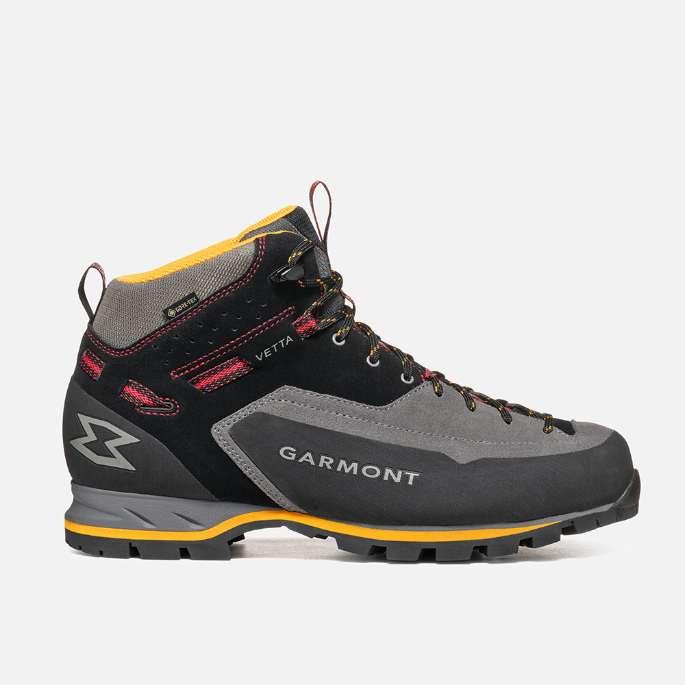 Vetta Evo GTX hiking boot with waterproof suede, mid-cut design, and precision lacing for rugged terrain.