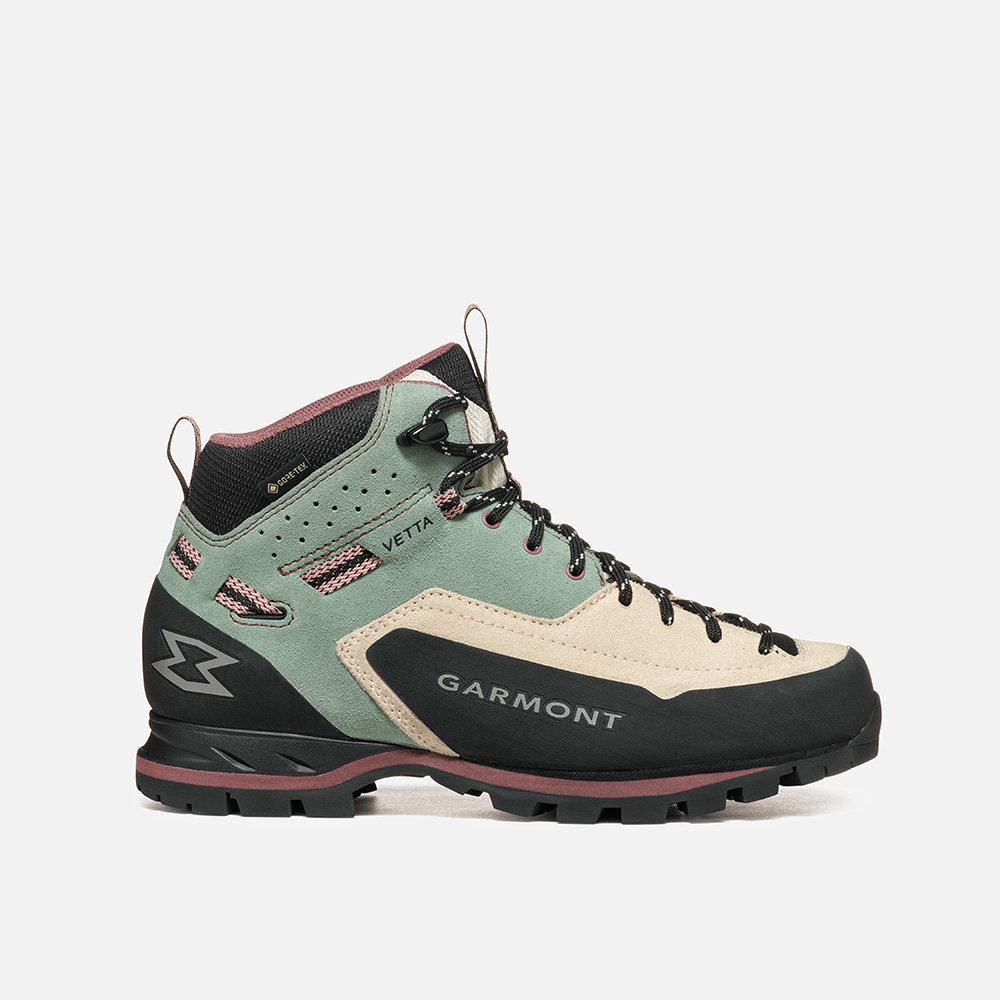 Waterproof Vetta Evo Gtx W hiking boot with durable suede, mid-cut design, and advanced heel lock system for technical terrains.