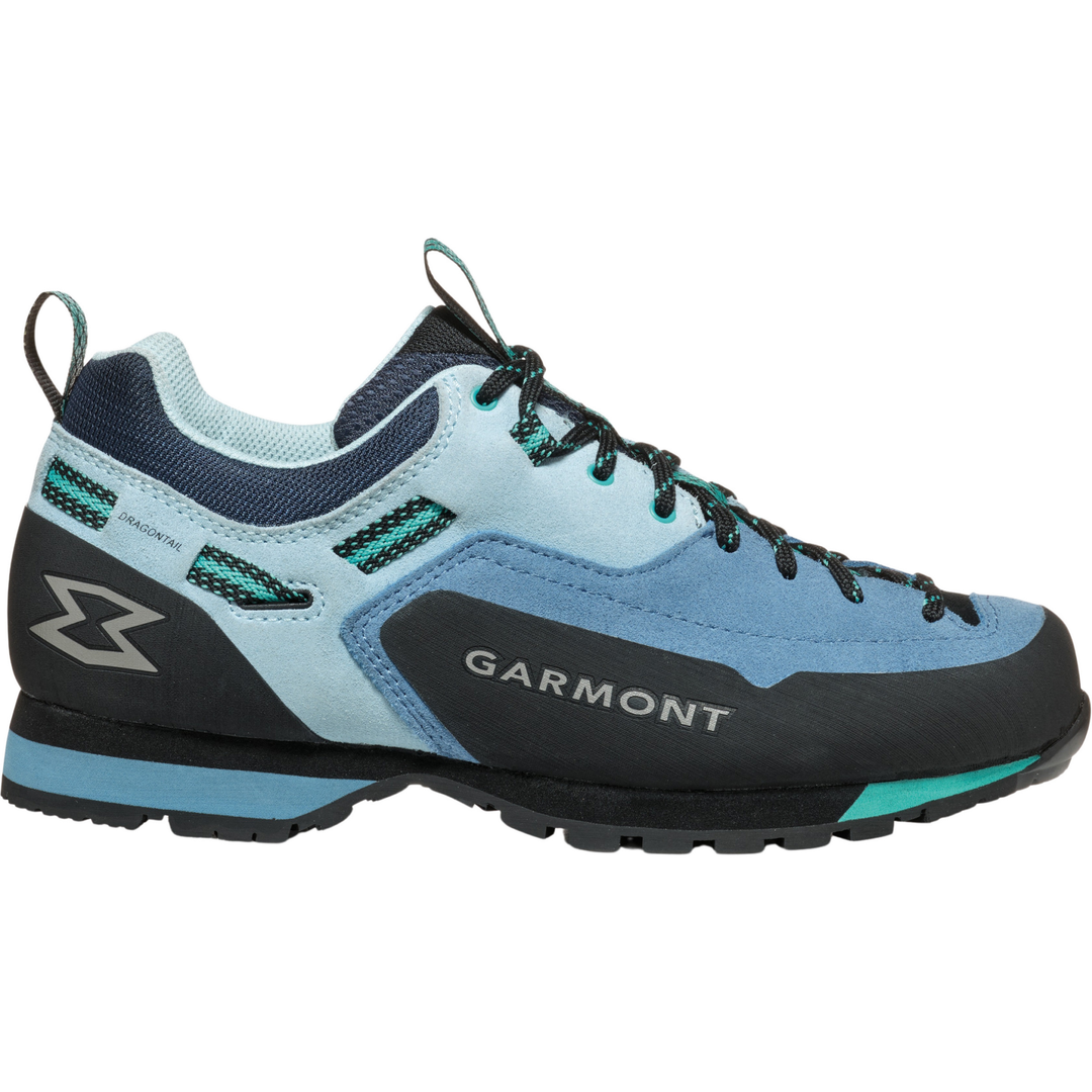 Dragontail LT Evo low hiking shoes with suede upper and extended lacing for precision and grip on rock.