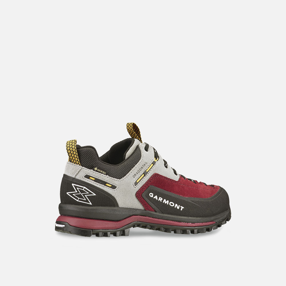 Waterproof Dragontail Tech approach shoes suitable for technical terrain, featuring suede upper and extended lacing for control.