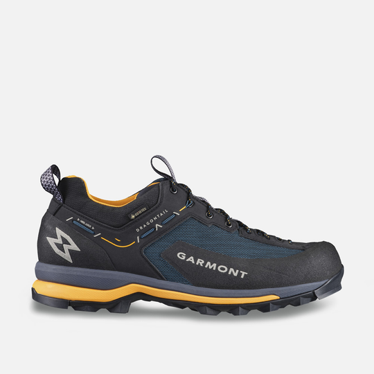 Dragontail Synth Gtx trekking shoes, waterproof with TPU and nylon upper, EVA midsole, extended lacing, ideal for mixed terrain and rock climbing.