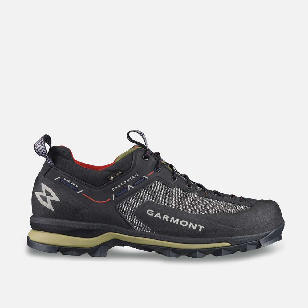 Trekking shoes Dragontail Synth Gtx for mixed terrains and rock, black and gray with durable sole.