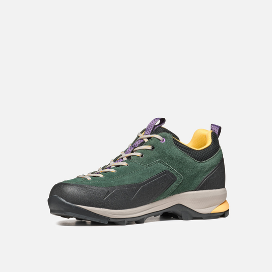 Dragontail Wms mountain shoes, suede leather, green, designed for everyday use and trail walking.