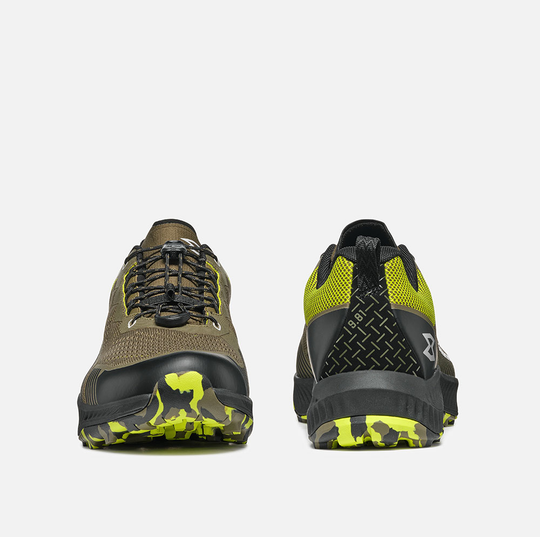 Lightweight, waterproof 9.81 Pulse WP hiking shoes with recycled materials and fast-lace system.