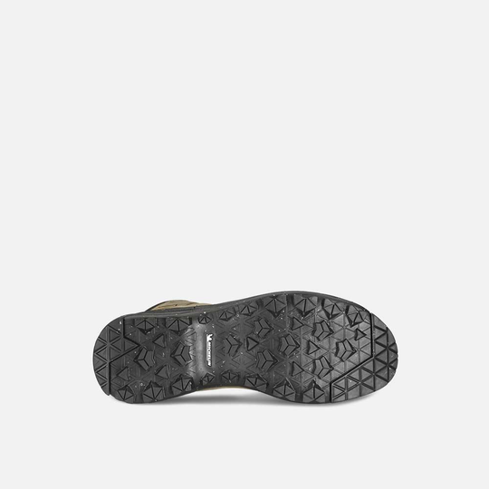 Sole view of Chrono Gtx hiking boots, featuring durable tread.
