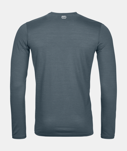 Cool Clean long-sleeve shirt in blue, rear view.