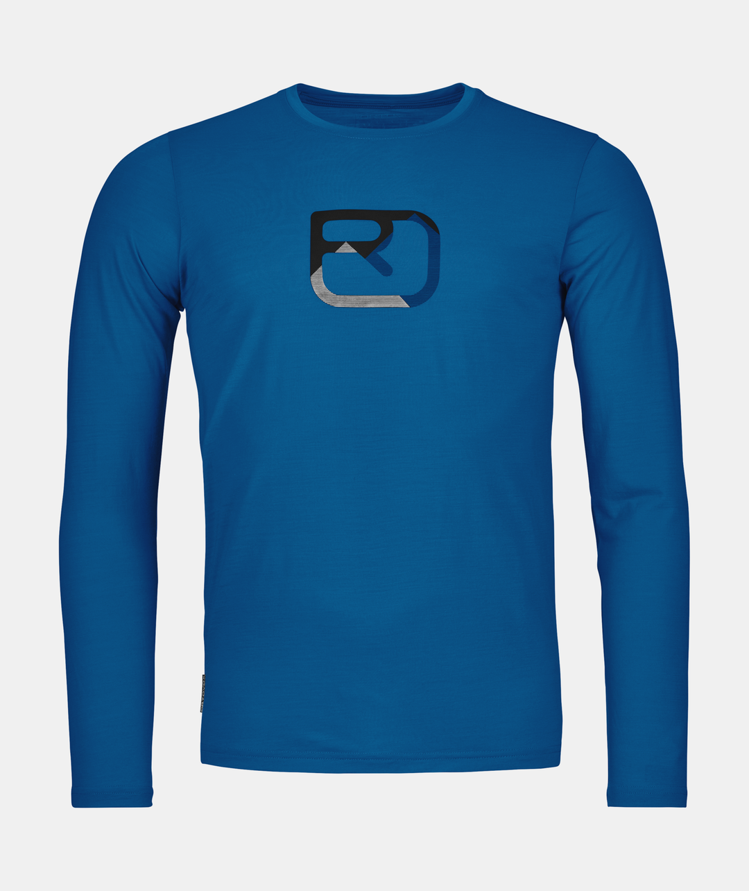 Blue long-sleeve shirt with Cool Mtn silhouette design.