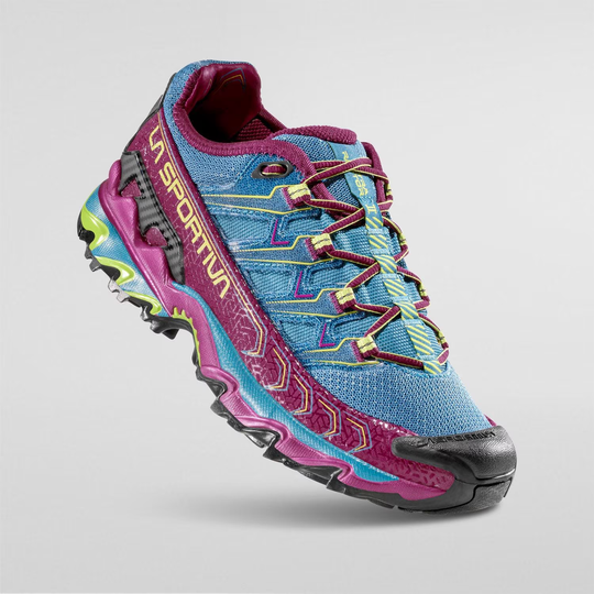 Trail running shoe Ultra Raptor II Woman with breathable air-mesh and durable rubber sole.