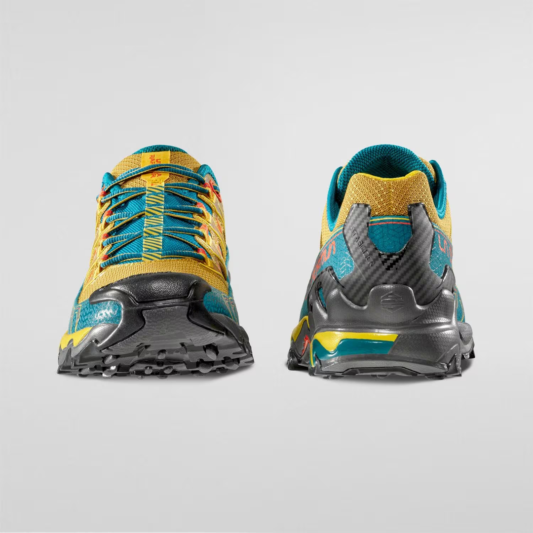 Ultra Raptor II trail running shoes with breathable air-mesh upper and cushioned EVA platform for long-distance off-road use.