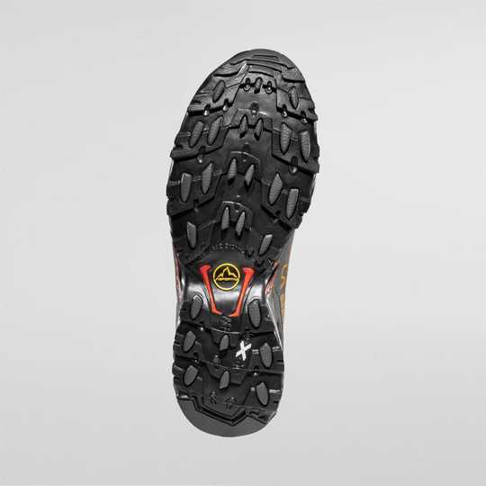 Ultra Raptor II trail running shoe outsole with rugged FriXion White grip for off-road terrains.