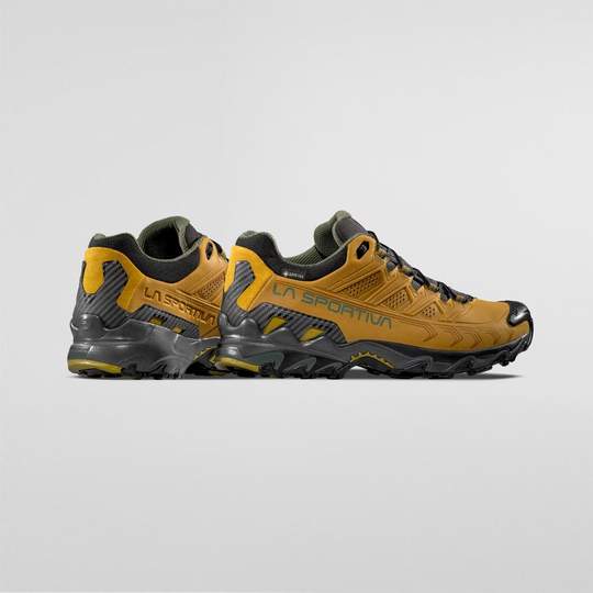 Ultra Raptor II Leather GTX hiking shoes in Nubuck with GORE-TEX lining and durable FriXion Blue sole.
