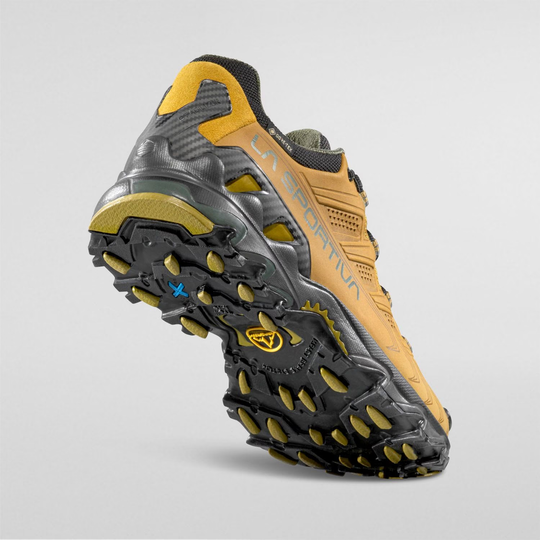Ultra Raptor II Leather GTX Nubuck hiking shoe with breathable, waterproof GORE-TEX membrane and durable FriXion™ Blue sole.
