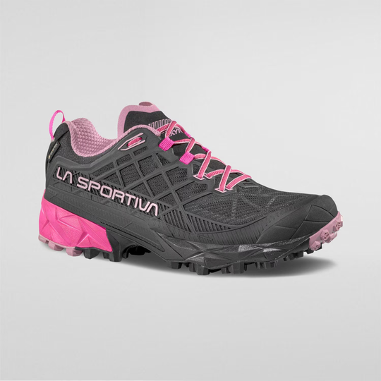 Akyra II Woman Gtx trail running shoe with Gore-Tex, 3D Grid™ upper, and Impact Brake System™.