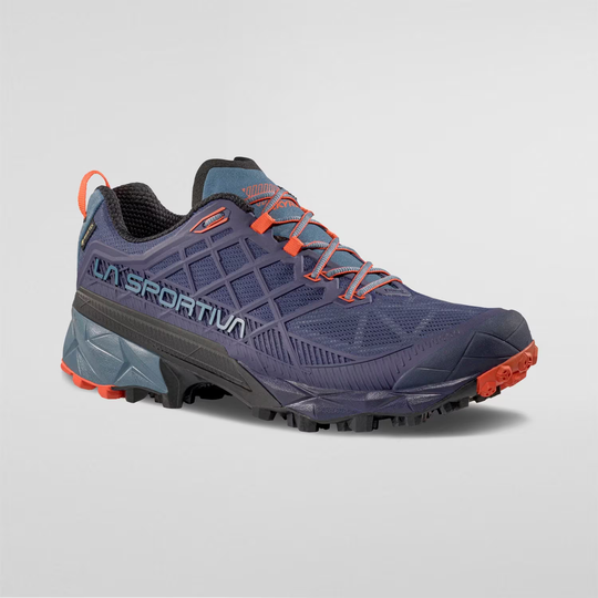 Akyra II Gtx trail running shoe with Gore-Tex, 3D Grid support, and Impact Brake System for stability and weather protection.