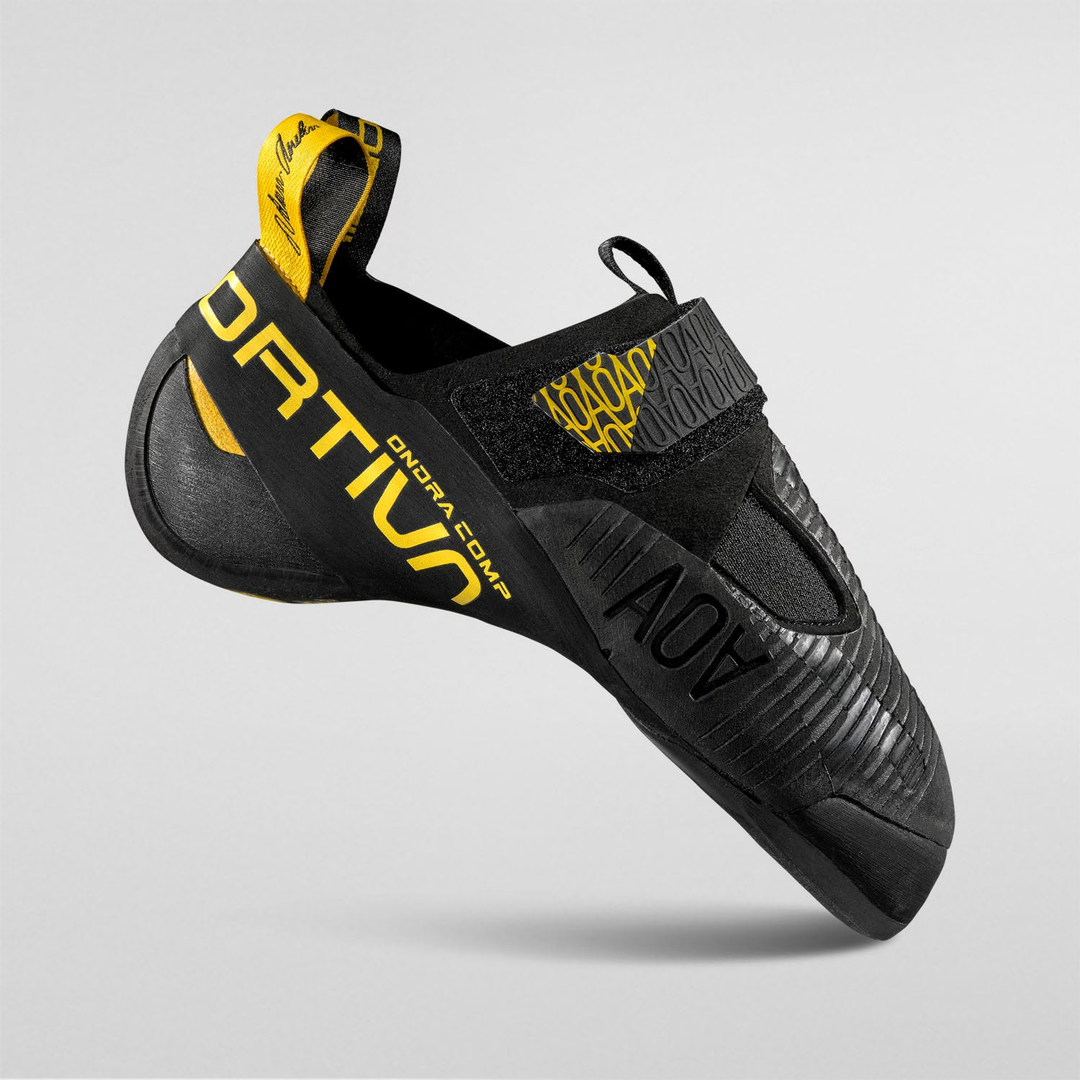 Ondra Comp climbing shoe featuring SenseGrip technology for enhanced grip and sensitivity.