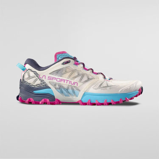 Bushido III Woman trail running shoe with bi-compound FriXion® Red sole, enhanced grip, and breathable panels.