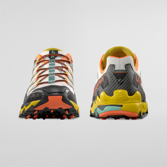 Ultra Raptor II trail running shoes with air-mesh upper and cushioning EVA platform for off-road long-distance running.