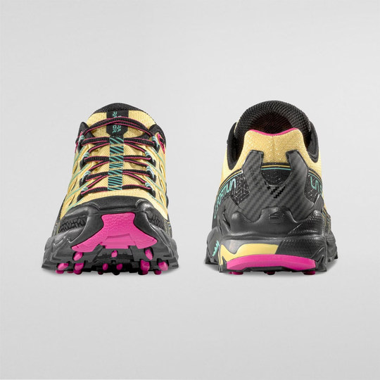 Trail running shoes Ultra Raptor II Woman with sturdy design and vibrant accents.
